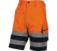 Delta Plus PHBE2OMTM Panostyle - Bermuda da lavoro ad alta visibilità, in poliestere/cotone, taglia M, confezione da 10, colore: Arancione/Blu scuro