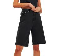 Bermuda di Jeans Donna Estivi Pantaloncini in Denim Morbidi Shorts Lunghezza al Ginocchio Larghi Pantaloncino con Tasche Taglie Forti Pantalone Elasticizzati Vita Alta Comodi Pants Eleganti Vintage