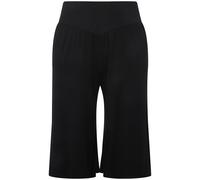 Ulla Popken, Weites, Gerades Bein, Elastikbund Bermuda, Gamba Larga, Dritta, Elastico in Vita, Nero, 54-56 Donna