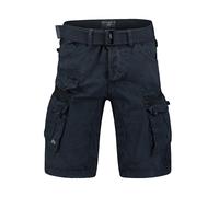 Geographical Norway PANORAMIQUE Men - Bermuda Cotone Casual Shorts - Bermuda Sportivi da Uomo Short - Bermuda Chino Traspiranti - Pantaloncini Corti con Cintura vestibilità Normale Blu Marino 3XL