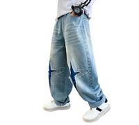 Bermuda Jeans Ragazzo Larghi Lunghi Denim Bambino Teen Straight Gamba Larga Baggy Vintage Y2k Streetwear Pantaloni Loose Fit in Casual Oversize Comodi Classici da Cowboy a