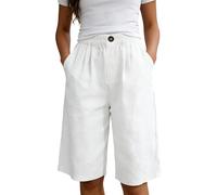 Bermuda Lino Donna, Bermuda Donna Estivi Estivi Shorts Donna con Tasche con Coulisse Estivi Vita Elastica a Vita Alta Pantaloncini Pantaloncini Shorts Donna per Spiaggia Sport E Tempo Libero
