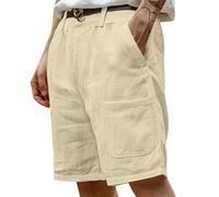 Bermuda Lino Uomo Leggeri Eleganti Bermuda Spiaggia Con Tasche E Coulisse Casual Estivi Shorts Elastico In Vita Firmati Taglie Forti Pantaloni Corti Mare Comodo Traspirante Cotone Pantaloncini