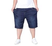 Bermuda pantaloncini da uomo, jeans elasticizzati, pantaloni corti da uomo, in cotone, per il tempo libero, traspiranti, con tasche, vestibilità larga, taglie forti