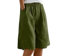 Bermuda Pantaloncini Per Le Donne Pantaloni Estivi Al Ginocchio A Vita Alta Pantaloncini Atletici Con Tasche Business Casual Breve Tinta Unita Elastico In Vita Elasticizzata Signore Mini Culottes