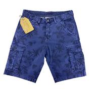 Bermuda tasconi fantasia elasticizzato Art. Grudina colore blu Made in Italy