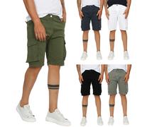 Bermuda Uomo Cargo Cotone Pantaloni Corti Tasconi Laterali Pantaloncini Casual
