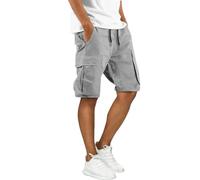 Bermuda Uomo Cargo Pantaloncini con Tasche Laterali Shorts Pantaloni Corti Slim Fit Multi-Tasche in Cotone Tasconati Pantaloncini da Lavoro Uomo Corti Bermuda Shorts Estivi Casual Sportivi Leggero