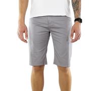 Bermuda Uomo Elegante Cotone Grigio Slim Fit Pantalone Corto Pantaloncini