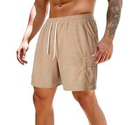 Bermuda Uomo Estivi Cargo Casual Leggeri Pantaloni Corti Velluto a Coste Con Tasche Shorts Sportivi Elastico In Vita Eleganti Pantaloncini Larghi Morbido Bermuda Lavoro Traspiranti Spiaggia Running