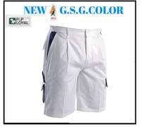 BERMUDA UOMO PANTALONCINI DA LAVORO TIPO IMBIANCHINO 100% COTONE BIANCO