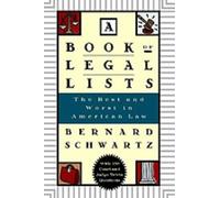 Bernard Schwartz A Book of Legal Lists (Copertina rigida)