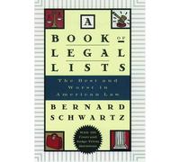 Bernard Schwartz A Book of Legal Lists (Tascabile)