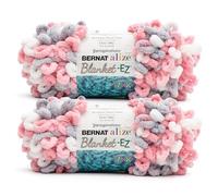Bernat Alize Blanket - Gomitolo di filato misto rosa, confezione da 2 pezzi da 180 g, 100% poliestere, # 7 Jumbo, 16 m, per lavori a maglia/uncinetto