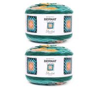 Bernat All in One Blanket Granny Seaside Shine Filato - 2 confezioni da 240 g/8,5 oz - 100% poliestere - #6 Super Bulky - 170 metri - per maglia/uncinetto