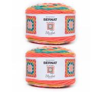 Bernat All in One Blanket Granny Throwback Yarn - 2 confezioni da 240 g/8,5 oz - 100% poliestere - #6 Super Bulky - 150 metri - per maglia/uncinetto