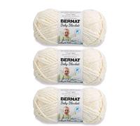 Bernat Baby Blanket - Gomitolo di filato di ciniglia color vaniglia, confezione da 3 pezzi da 100 g, 6 super voluminosi, 70 m, per lavori a maglia, uncinetto, artigianato e amigurumi, filato di