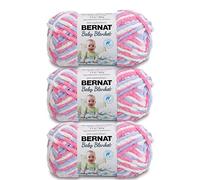 Bernat Baby Blanket - Gomitolo di filato sfumato rosa/blu, confezione da 3 da 100 g, in poliestere, 6 super voluminose, 70 m, per lavori a maglia/uncinetto