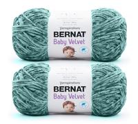 Bernat Baby Velvet BB Misty Jungle Green Yarn - 2 confezioni da 300 g/10,5 oz - 100% poliestere - #4 pettinato (medio) - 400 metri - per maglia/uncinetto