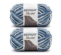Bernat Blanket - Filato in poliestere da 300 g, super grosso n. 6, pesante, per lavori a maglia e all'uncinetto, 200 m, colore: blu sfumato, confezione da 2