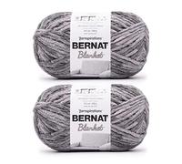 Bernat Blanket - Filato in poliestere da 300 g, super grosso n. 6, pesante, per lavori a maglia e all'uncinetto, 200 m, colore: grigio (Ashen Titanium), confezione da 2