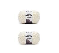 Bernat Blanket Filato in poliestere vintage, bianco, da 300 g, super spesso n. 6, pesante, per lavori a maglia e all'uncinetto, 200 m, confezione da 2