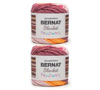 Bernat Blanket Patchwork Cherry Twist Yarn - 2 confezioni da 300 g/10,5 oz - 100% poliestere - #6 Super Bulky - 200 metri - per maglia/uncinetto