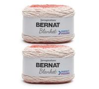 Bernat Blanket Perfect Phasing Crimson Cake Yarn - 2 confezioni da 299,37 g - 100% poliestere - #6 Super Bulky - 220 metri per lavori a maglia, uncinetto, artigianato e amigurumi, filato di ciniglia