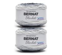 Bernat Blanket Perfect Phasing Deep Black Cake Yarn - 2 confezioni da 299,37 g - 100% poliestere - #6 Super Bulky - 220 metri per lavoro a maglia, uncinetto, artigianato e amigurumi, filato di