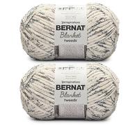 Bernat Blanket Tweed - Filato di tweed color avorio, 2 confezioni da 300 g, in poliestere, 6 super voluminoso, 200 m, per lavori a maglia, uncinetto, artigianato e amigurumi, filato di ciniglia