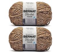 Bernat Blanket Tweeds Sandy Tweed - 2 confezioni da 300 g, poliestere, 6 super voluminoso, 200 m, per lavori a maglia, uncinetto, artigianato e amigurumi, filato di ciniglia grosso