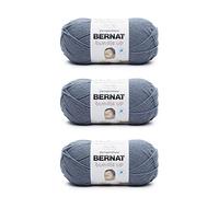 Bernat Bundle Up, Filo da maglia, confezione da 3 x 141 g/244 m, poliestere, per maglia, uncinetto e artigianato, n. 4 (medio), colore: grigio (Beluga)