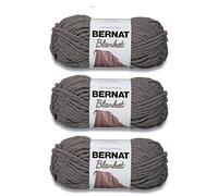 Bernat Coperta grigio scuro filato - 3 confezioni da 150 g/5,3 oz - poliestere - 6 super voluminosi - 100 metri - per lavoro a maglia, uncinetto, artigianato e amigurumi, filato di ciniglia grosso