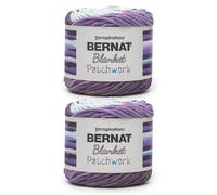 Bernat Coperta patchwork viola POP filato - 2 confezioni da 300 g/10,5 oz - 100% poliestere - #6 Super Bulky - 200 metri - per maglia/uncinetto