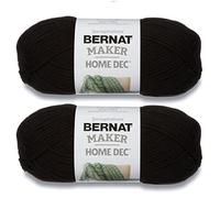 Bernat Maker Home Dec, filato nero, 2 confezioni da 250 g, cotone, 5 voluminose, 300 m, per lavori a maglia, uncinetto, artigianato e amigurumi