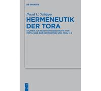 Bernd U. Schipper Hermeneutik der Tora (Copertina rigida)