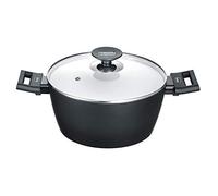 Berndes Alu Induction be.Nature Kochtopf 24 cm Casseruola con Coperchio, 4.5 Litri, Alluminio Forgiato, Nero/Bianco