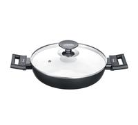 Berndes Alu Induction Smart Servierpfanne 28 cm Tegame con Coperchio, 3.5 Litri, Alluminio Forgiato, Schwarz/Weiß