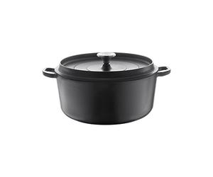 Berndes Casseruola con Coperchio in Ghisa Nera, 28 cm, Cast Iron, Nero