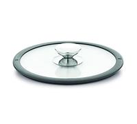 Berndes Coperchio Bombato Bordo Silicone Nero 16 cm, Vetro Temperato