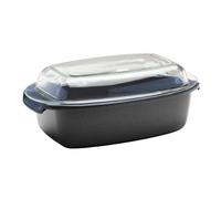 Berndes Specials Enduro Rostiera Multiuso con Coperchio in Vetro 33x21 cm, 5.2 Litri, Alluminio Pressofuso, Nero