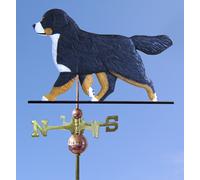 Bernese Cane Montagna Intagliato a Mano Dipinto Basswood Cane Banderuola