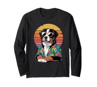 Bernese Mountain Dog Occhiali da Sole Hawaii Spiaggia Estate Maglia a Manica