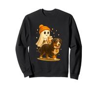 Bernese Mountain Halloween Ghost Walking Bernese Dog Felpa