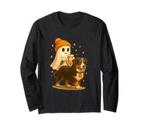 Bernese Mountain Halloween Ghost Walking Bernese Dog Maglia a Manica