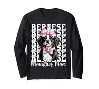 Bernese Mountain Mom Dog Mama Festa della Mamma Coquette Bow Maglia a Manica