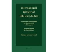 Bernhard Lang International Review of Biblical Studies, Volume 54 (2 (Tascabile)