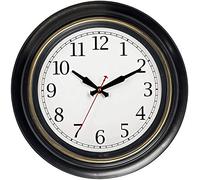 Bernhard Products - Orologio da parete grande da 45,7 cm, al quarzo, silenzioso, funzionamento a batteria, per casa, soggiorno, camino, bella decorazione senza tempo, elegante marrone scuro