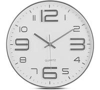 Bernhard Products - Orologio da parete in oro rosa, 30,5 cm Argento e bianco.