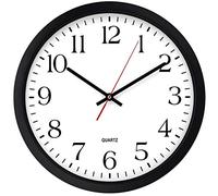 Bernhard Products Orologio da parete nero, silenzioso, senza ticchettio, 40,6 cm, al quarzo, di alta qualità, funzionamento a batteria, rotondo, facile da leggere, per casa, ufficio, lavoro, cucina